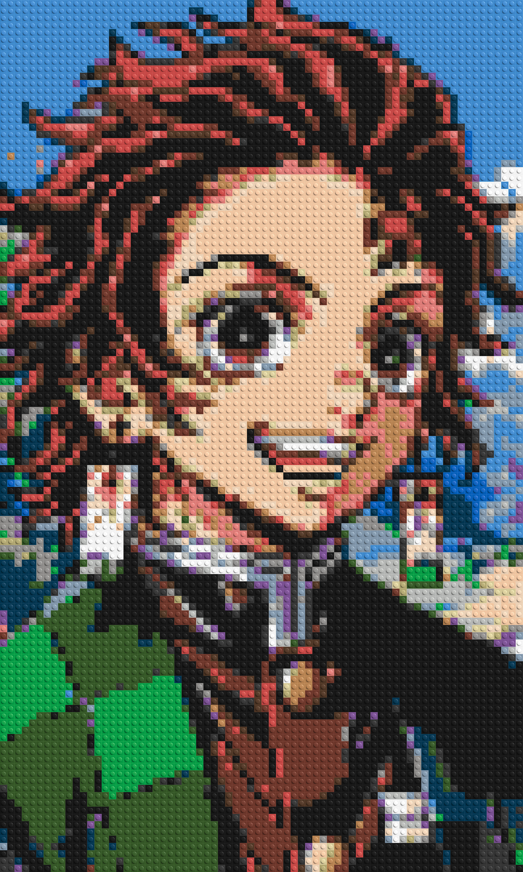 Tanjiro Pixel Art - Brick Art Mosaic Kit