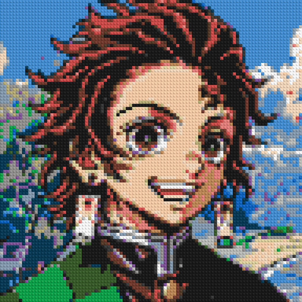 Tanjiro Pixel Art - Brick Art Mosaic Kit