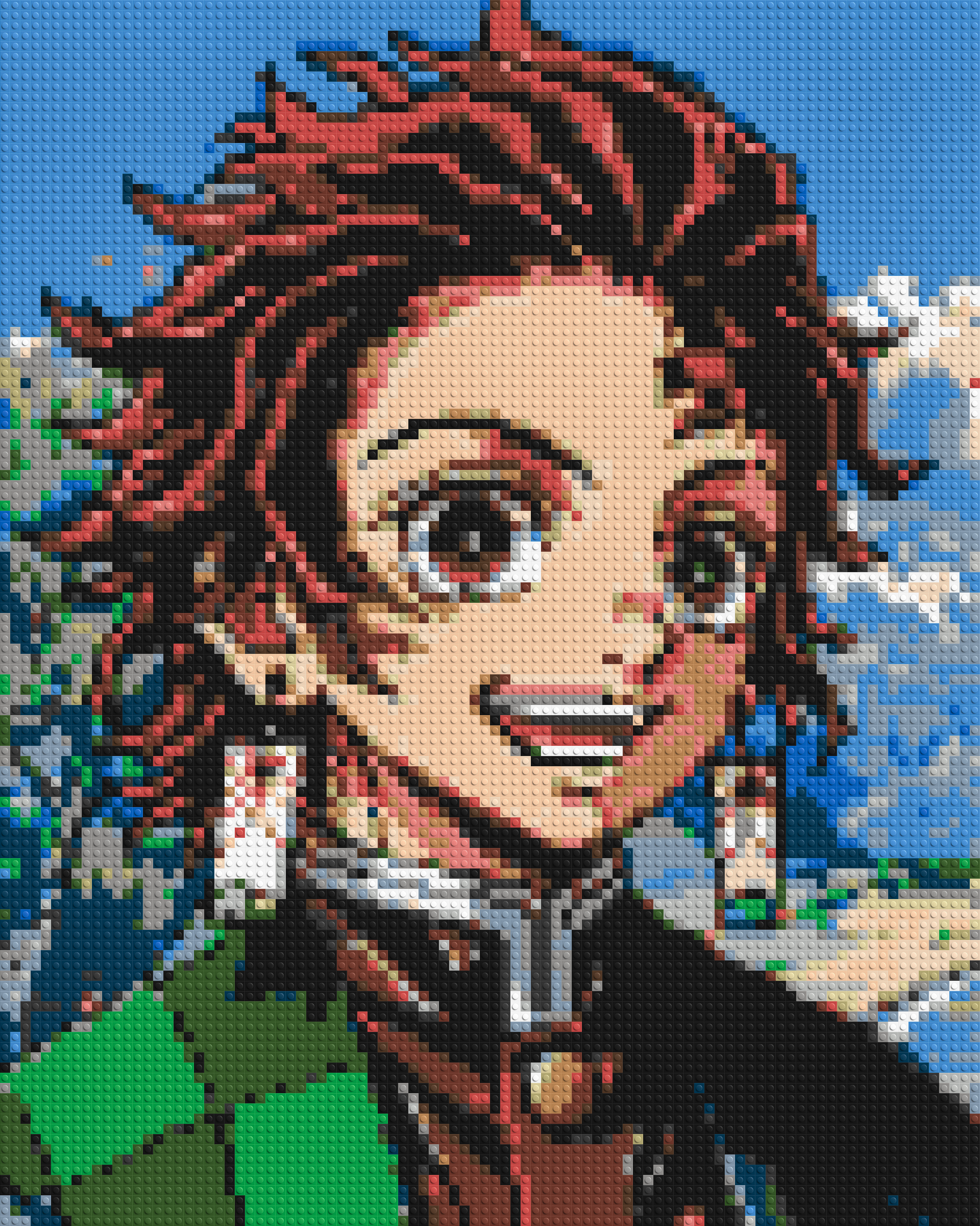 Tanjiro Pixel Art - Brick Art Mosaic Kit