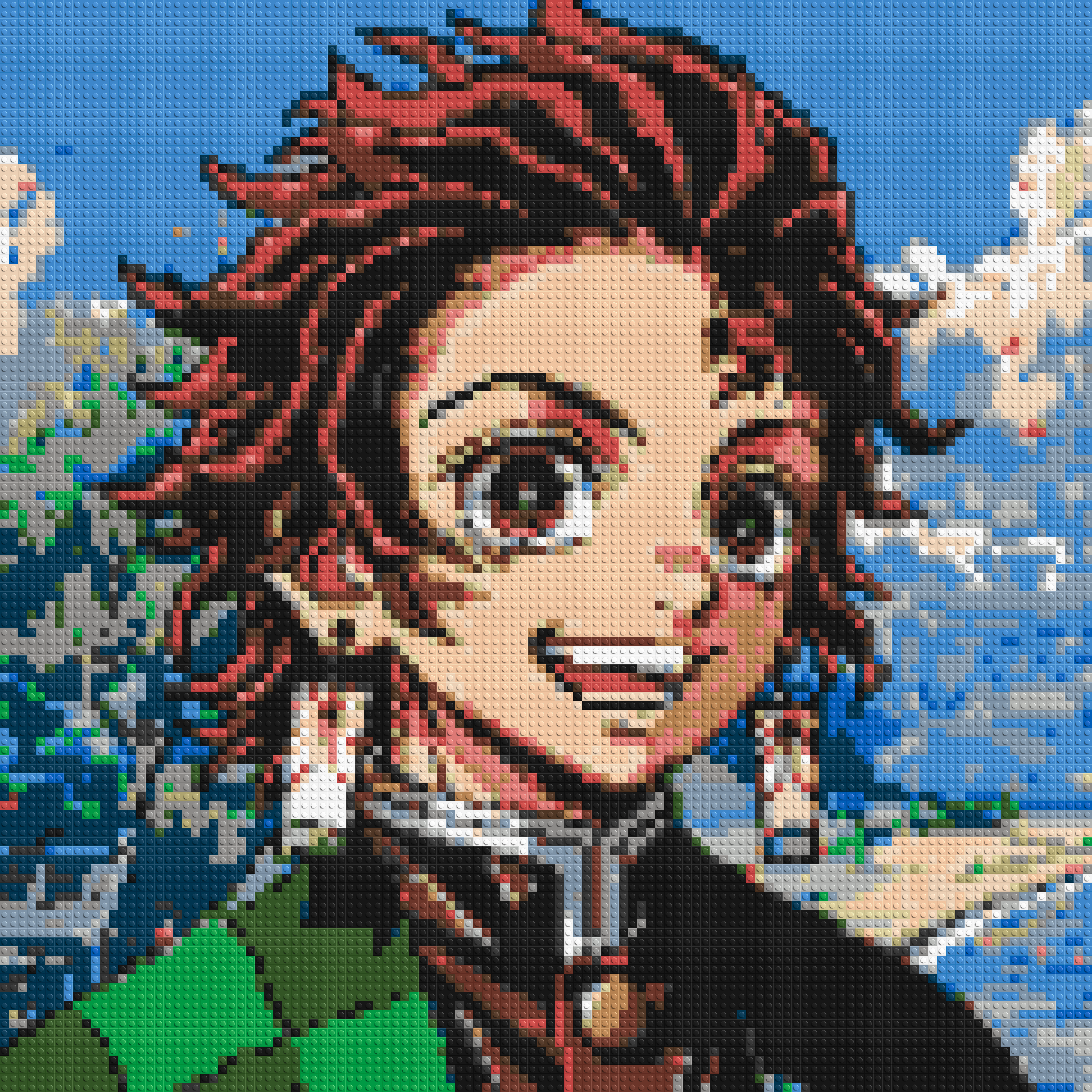 Tanjiro Pixel Art - Brick Art Mosaic Kit