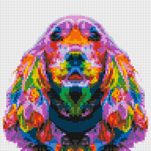 Cocker Spaniel Colorful Pop Art - Brick Art Mosaic Kit