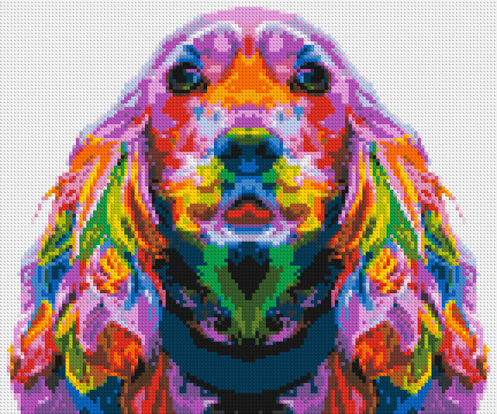 Cocker Spaniel Colorful Pop Art - Brick Art Mosaic Kit