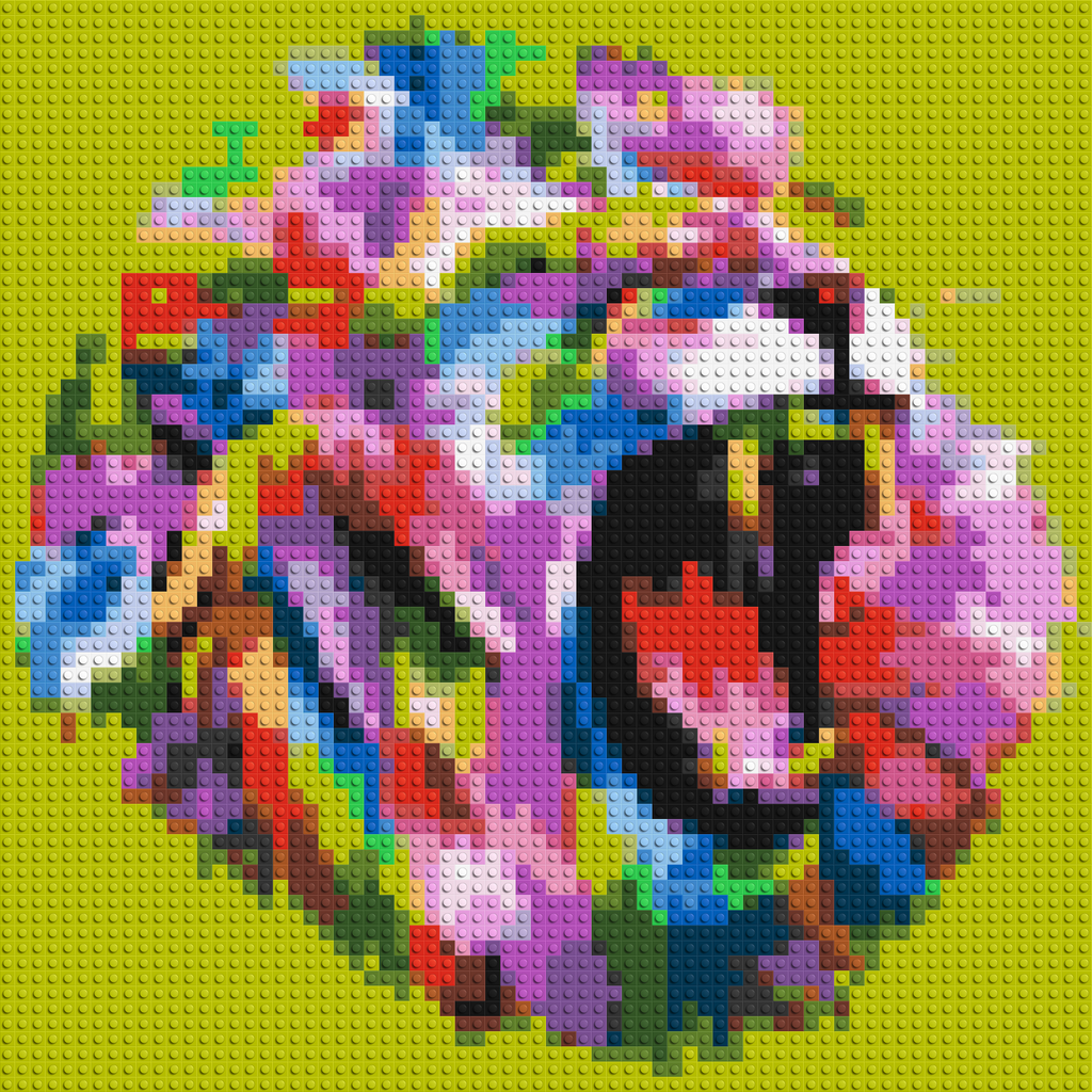 Roaring Lion Colorful Pop Art - Brick Art Mosaic Kit