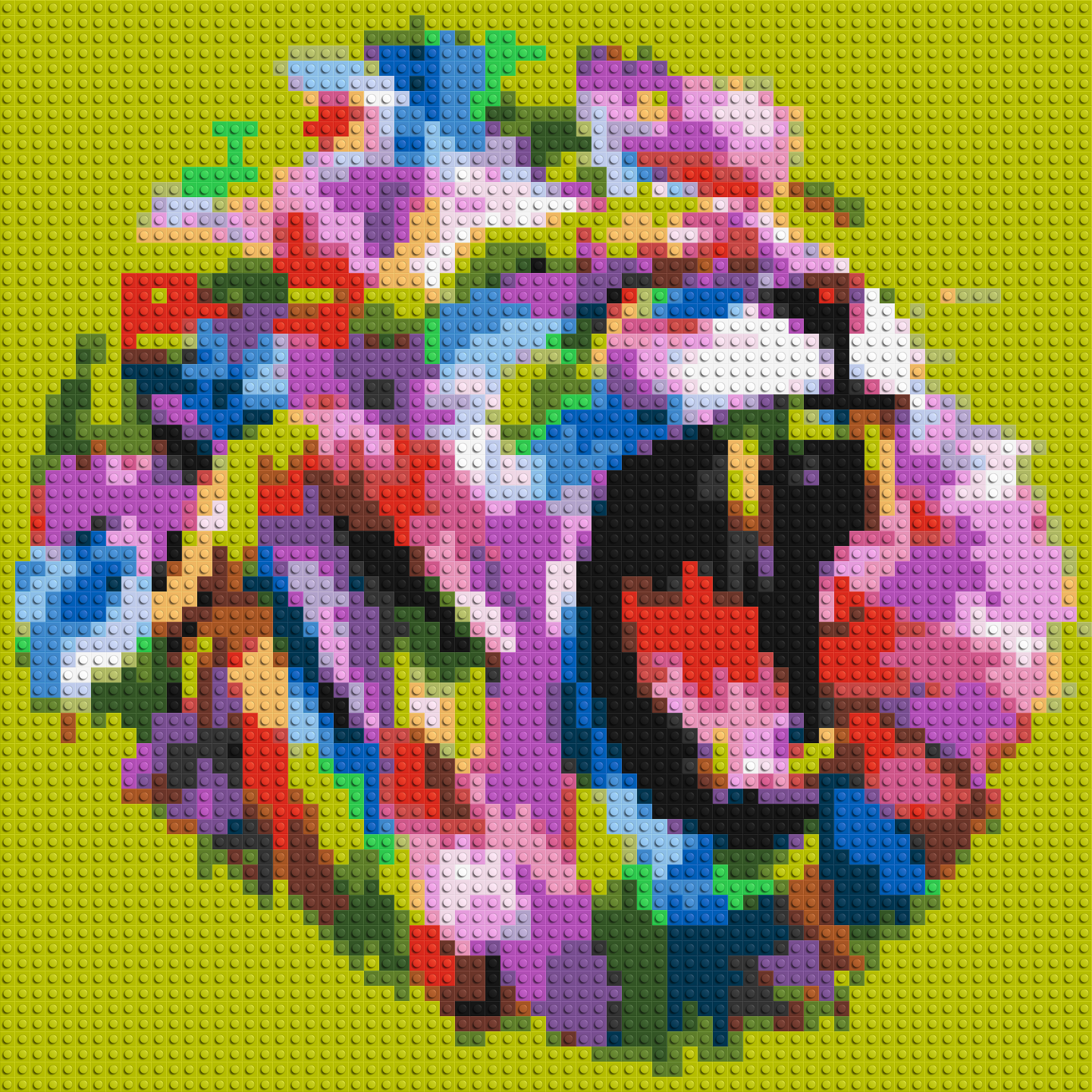 Roaring Lion Colorful Pop Art - Brick Art Mosaic Kit