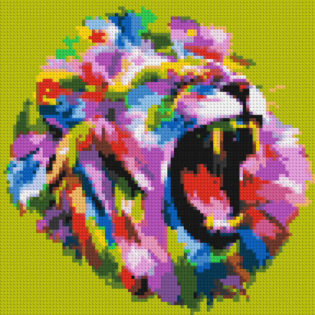 Roaring Lion Colorful Pop Art - Brick Art Mosaic Kit