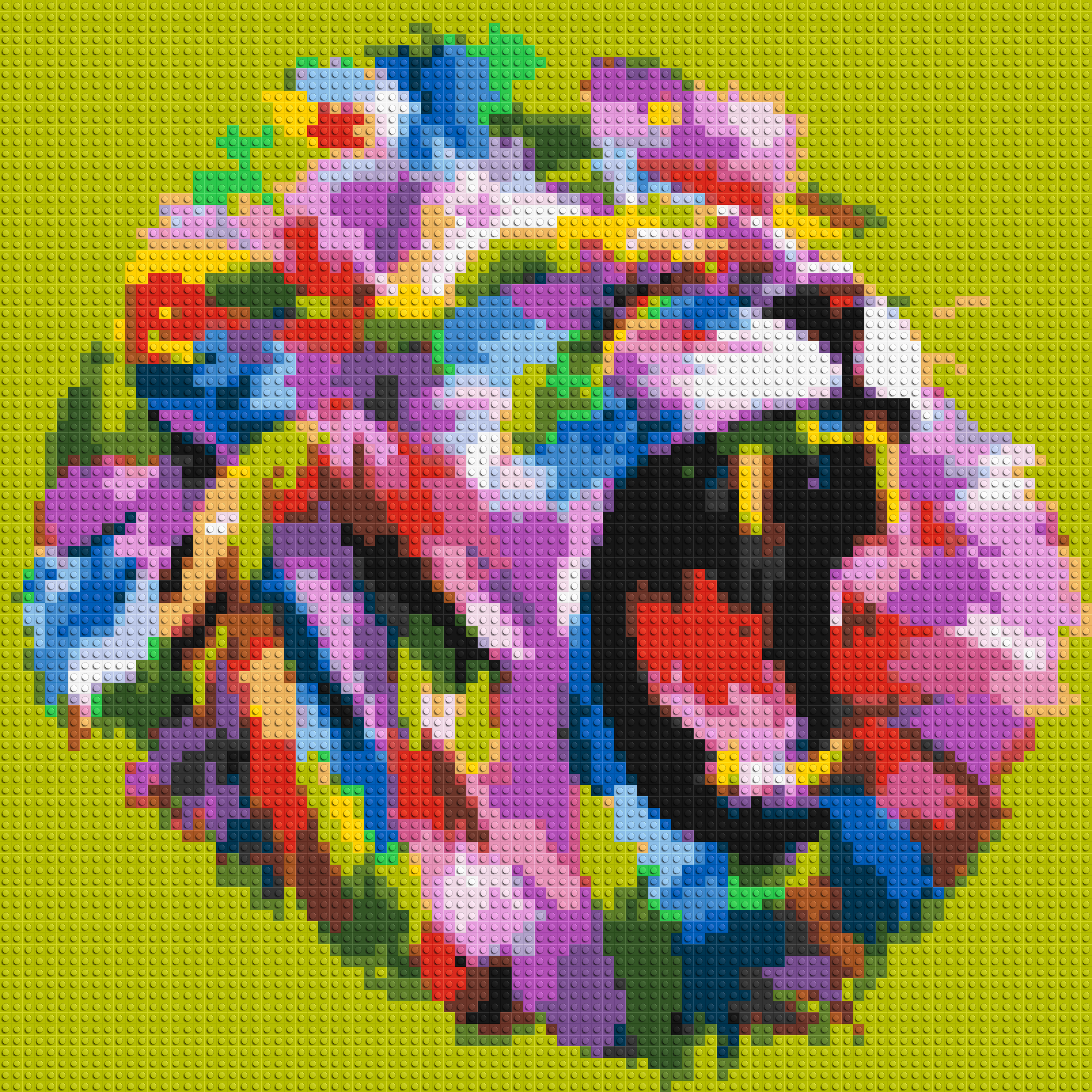 Roaring Lion Colorful Pop Art - Brick Art Mosaic Kit