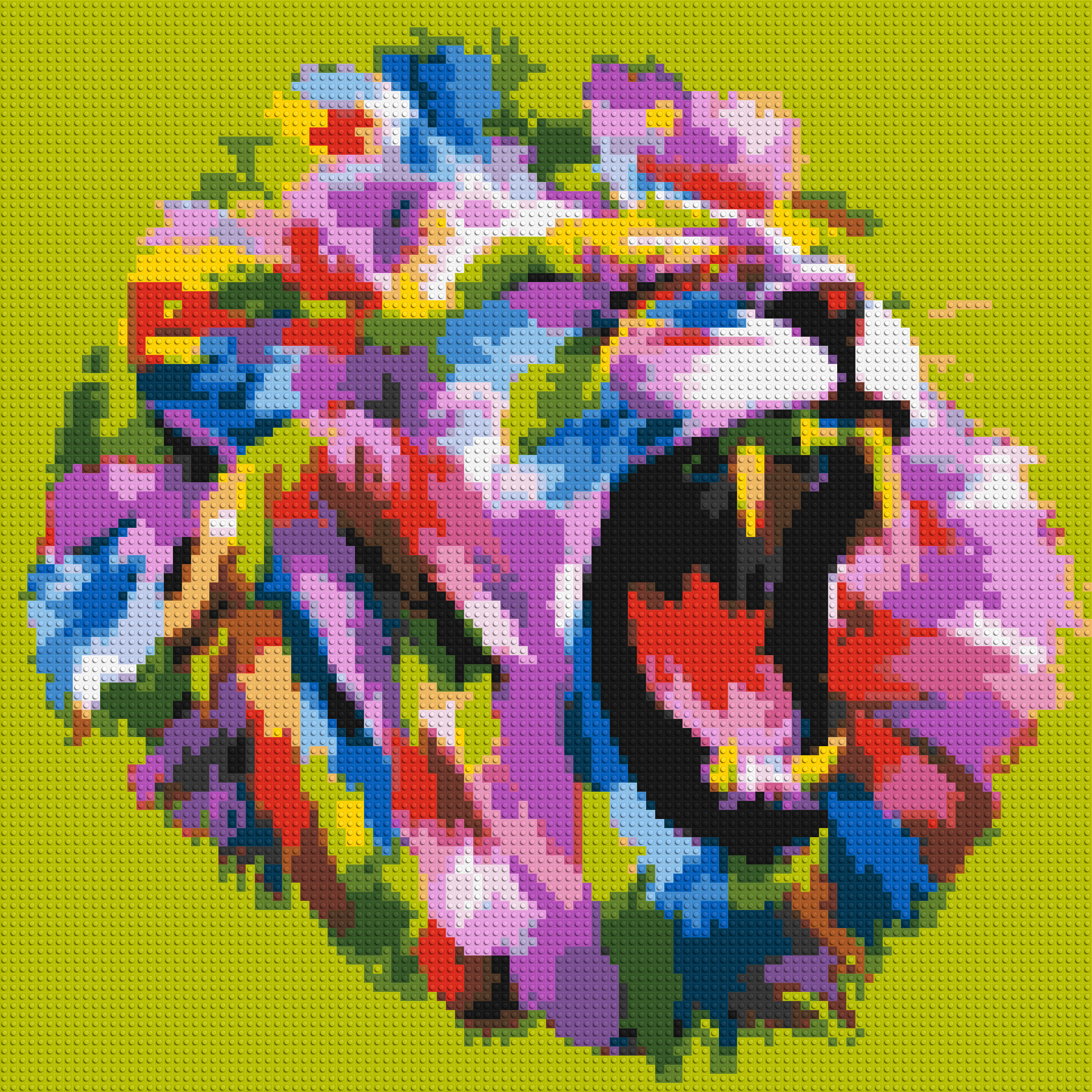 Roaring Lion Colorful Pop Art - Brick Art Mosaic Kit