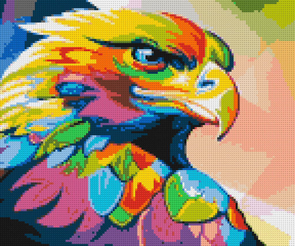 Eagle Colorful Pop Art - Brick Art Mosaic Kit