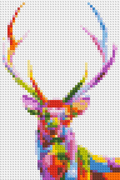 Stag Colorful Pop Art - Brick Art Mosaic Kit