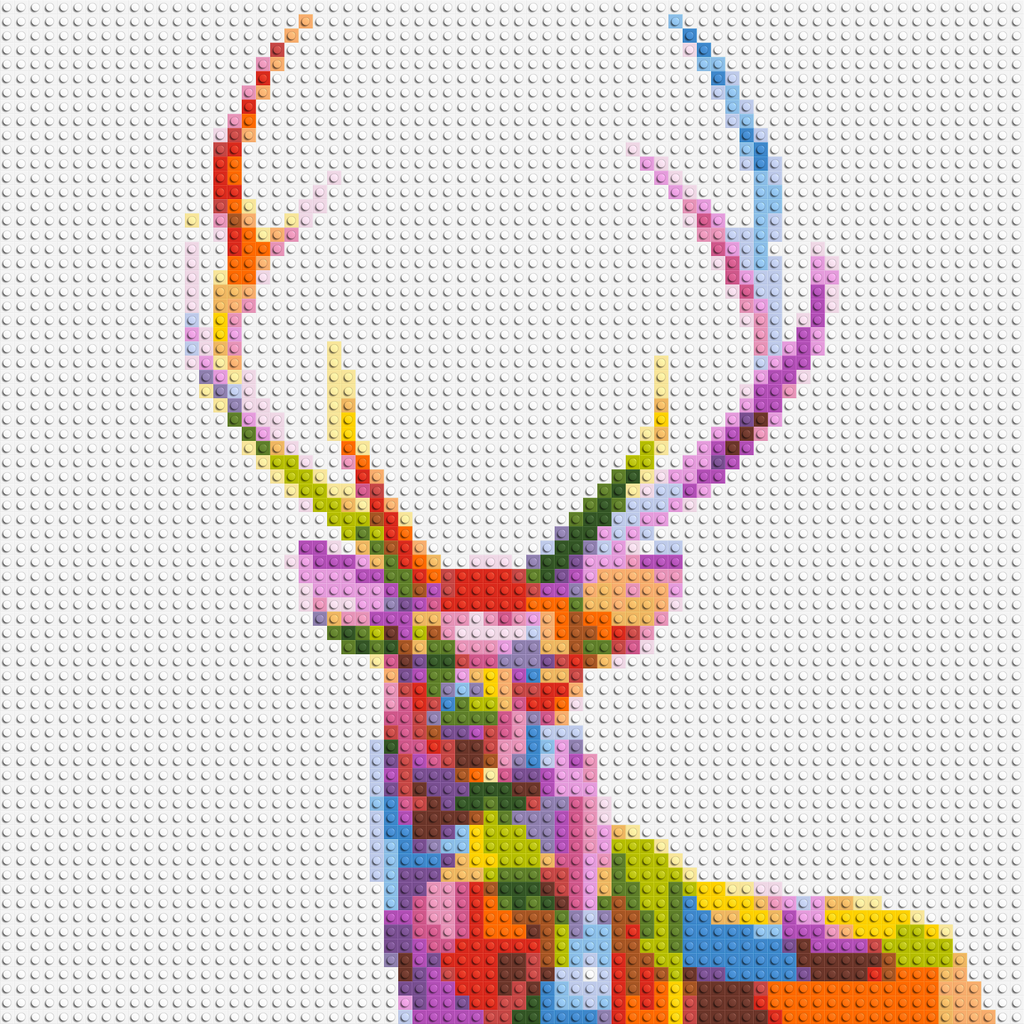 Stag Colorful Pop Art - Brick Art Mosaic Kit