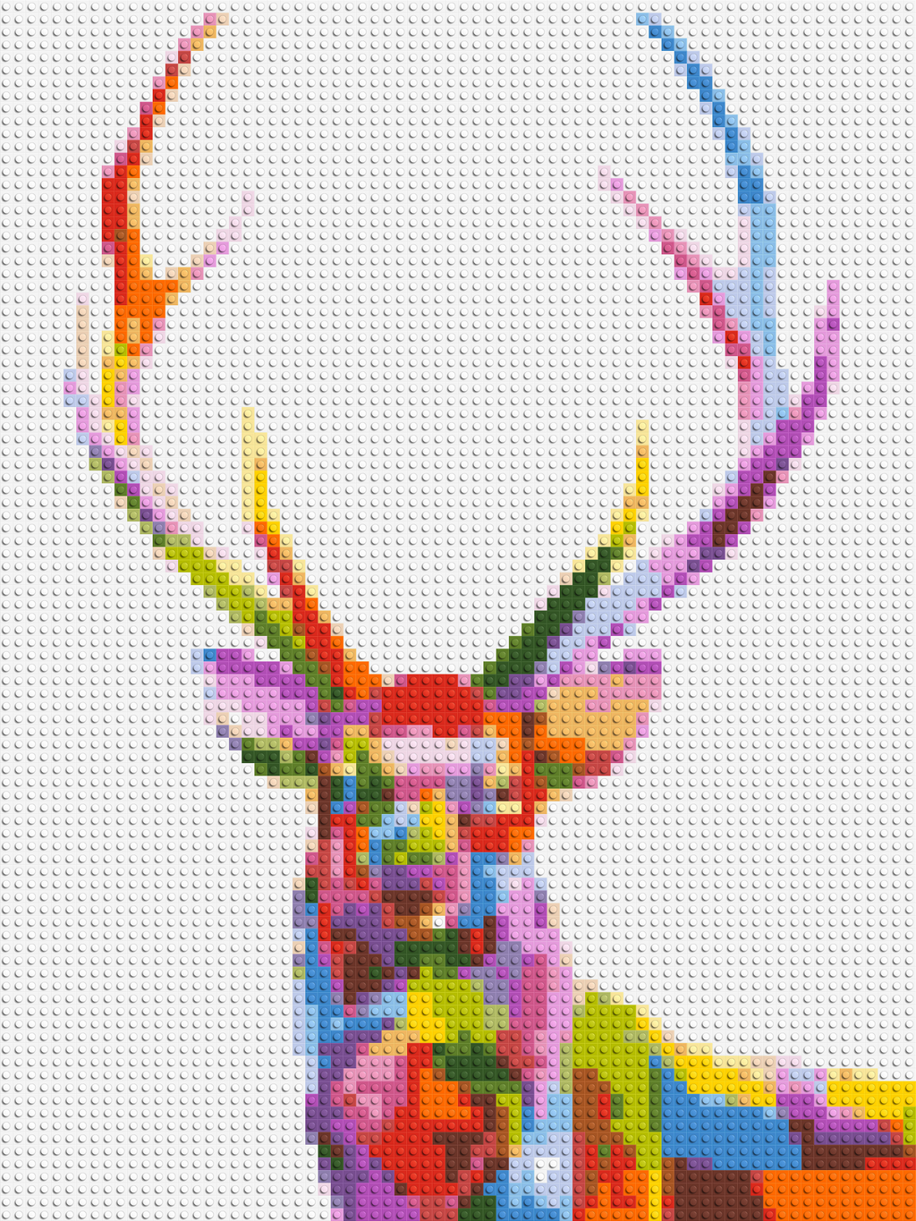 Stag Colorful Pop Art - Brick Art Mosaic Kit