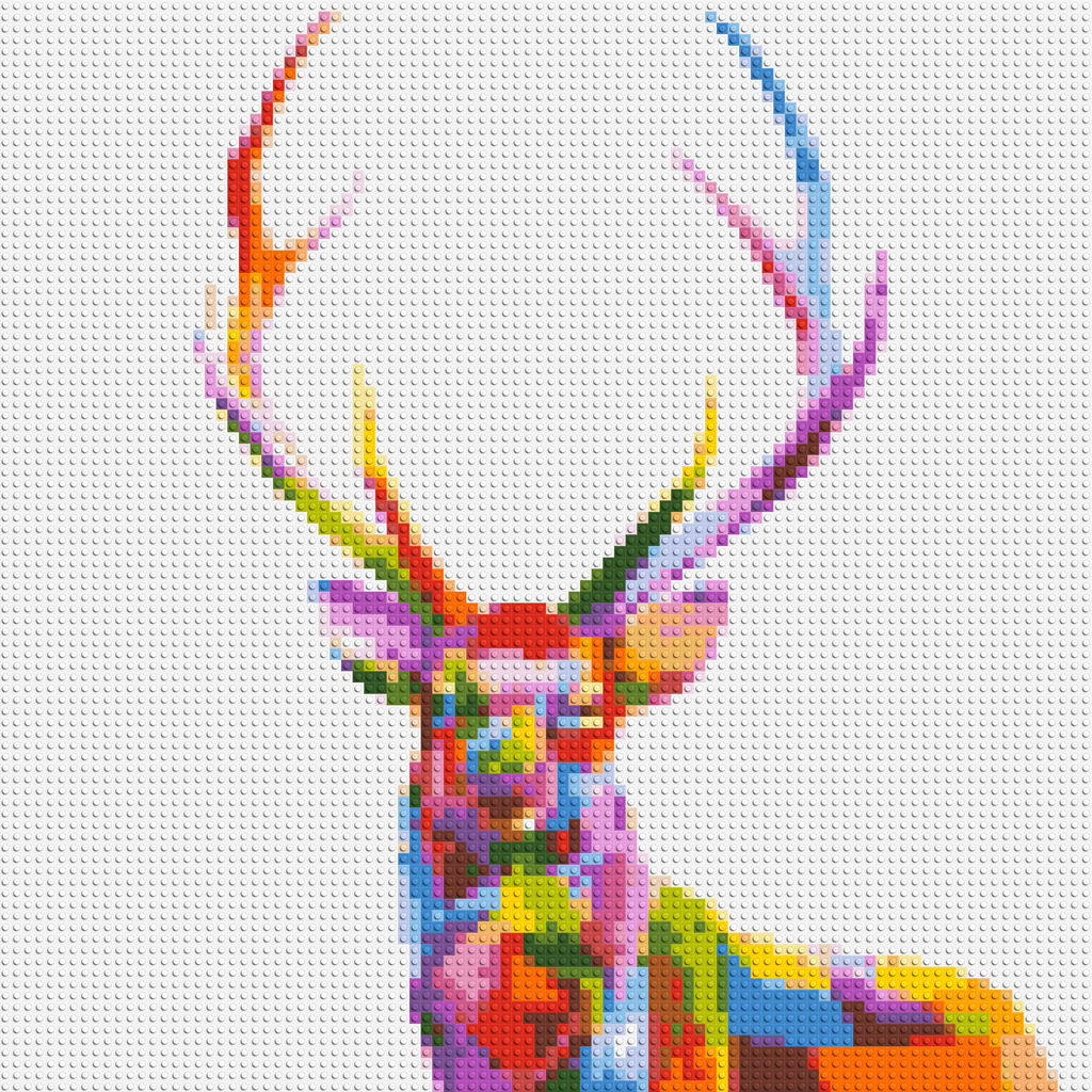 Stag Colorful Pop Art - Brick Art Mosaic Kit