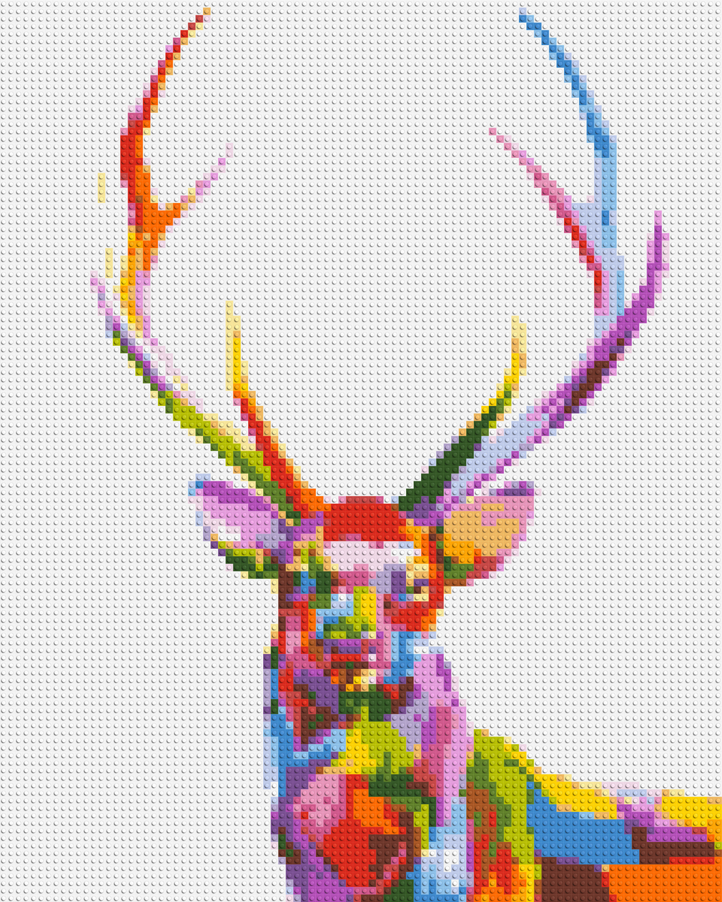 Stag Colorful Pop Art - Brick Art Mosaic Kit