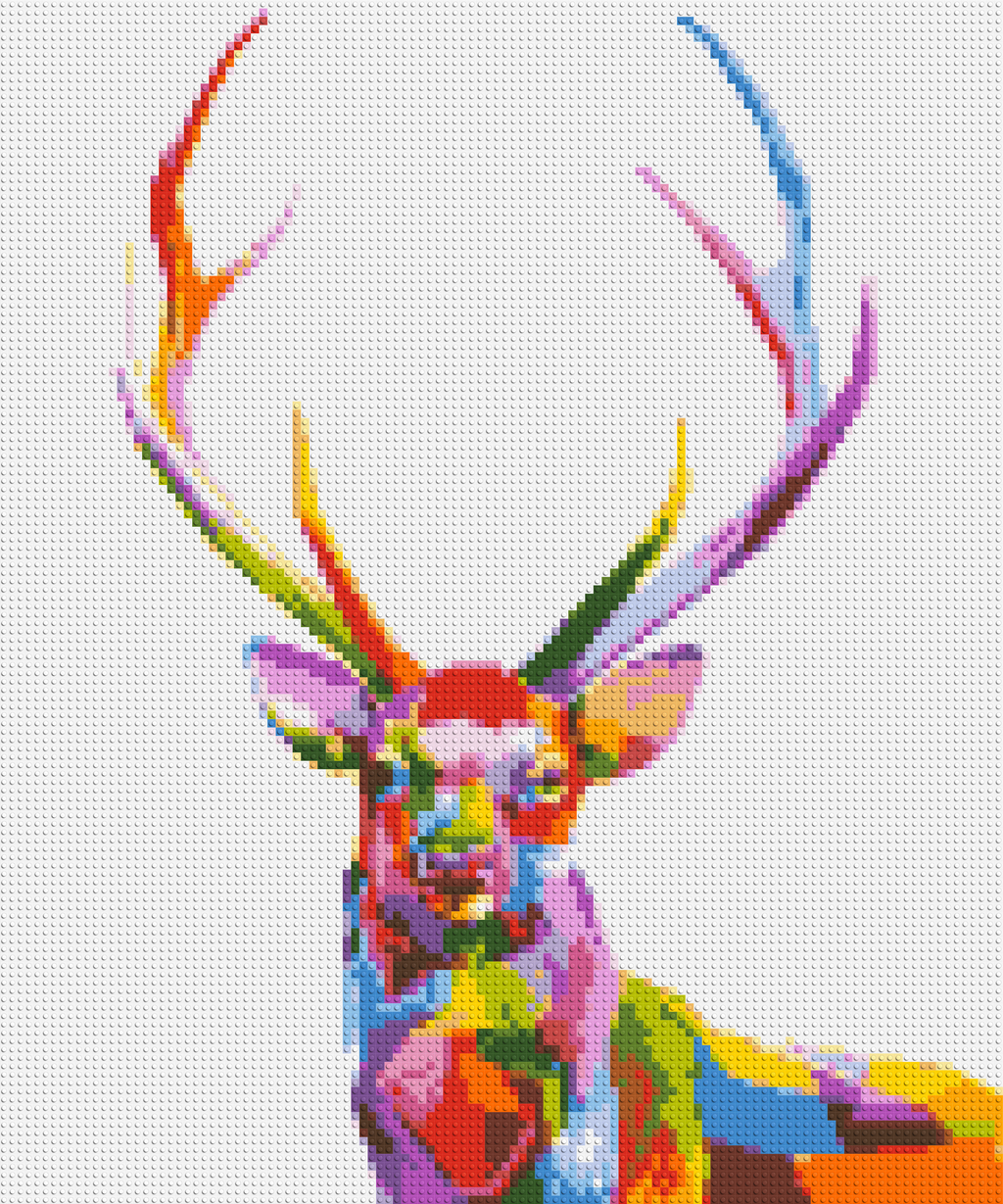 Stag Colorful Pop Art - Brick Art Mosaic Kit