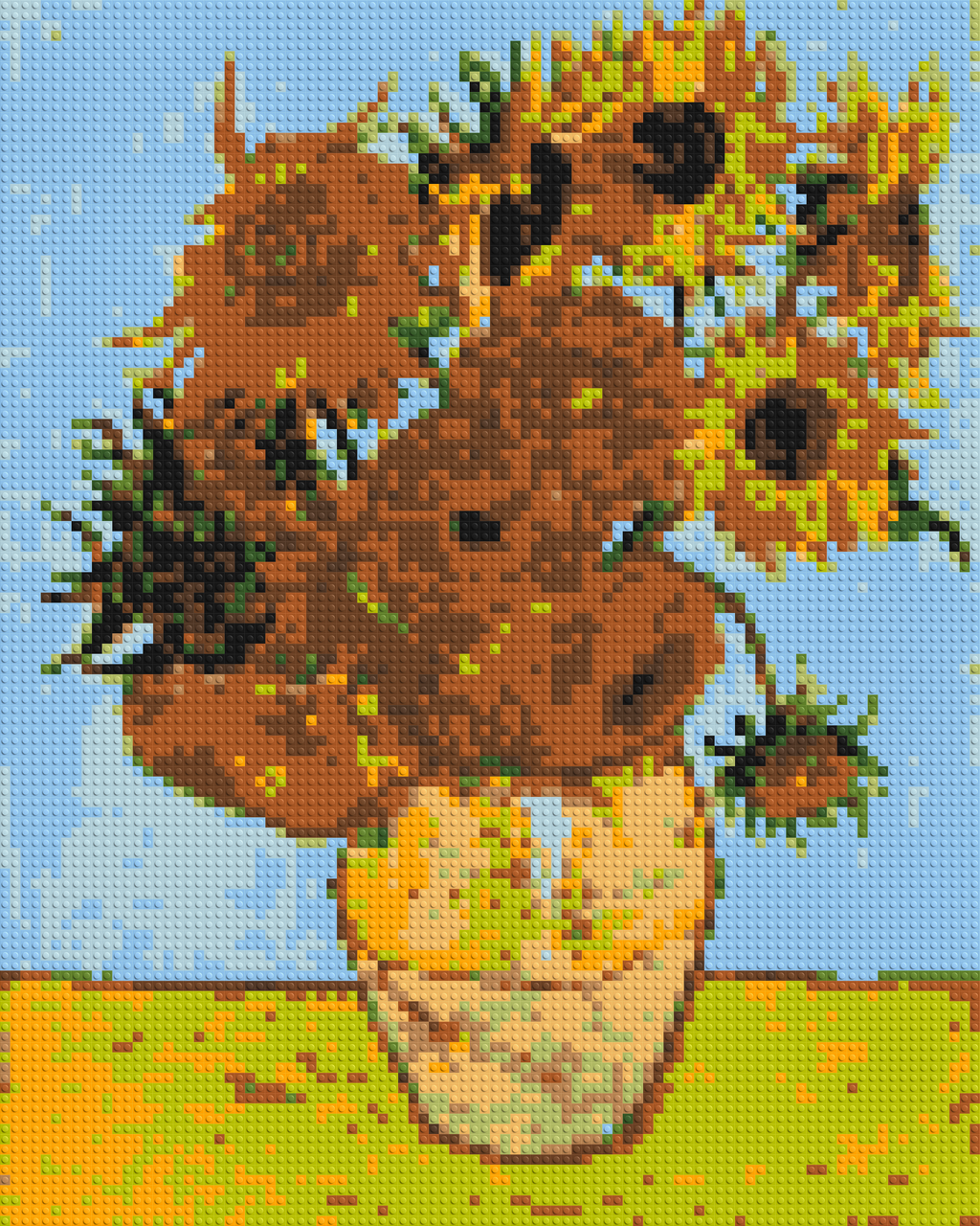 Sunflowers by Vincent Van Gogh - Brick Art Mosaic Kit