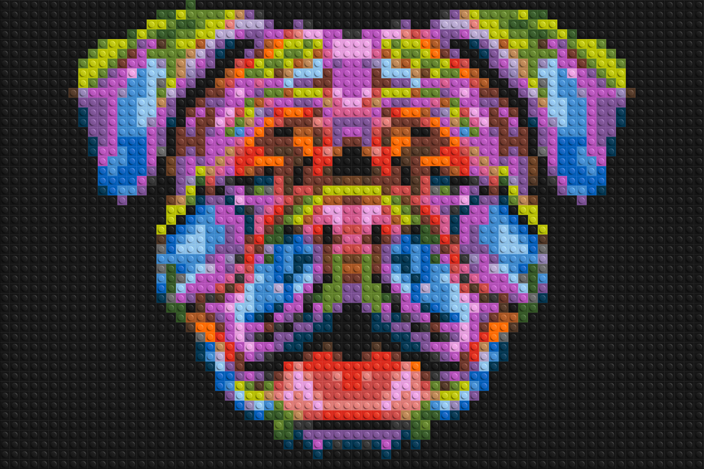 British Bulldog Colorful Pop Art - Brick Art Mosaic Kit