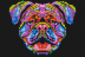 British Bulldog Colorful Pop Art - Brick Art Mosaic Kit
