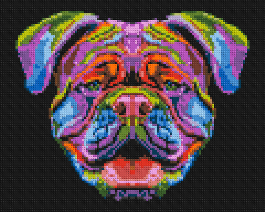 British Bulldog Colorful Pop Art - Brick Art Mosaic Kit