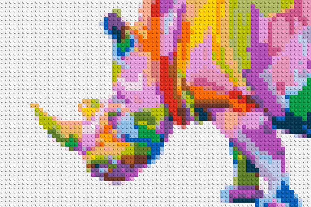 Rhinoceros Colorful Pop Art  - Brick Art Mosaic Kit