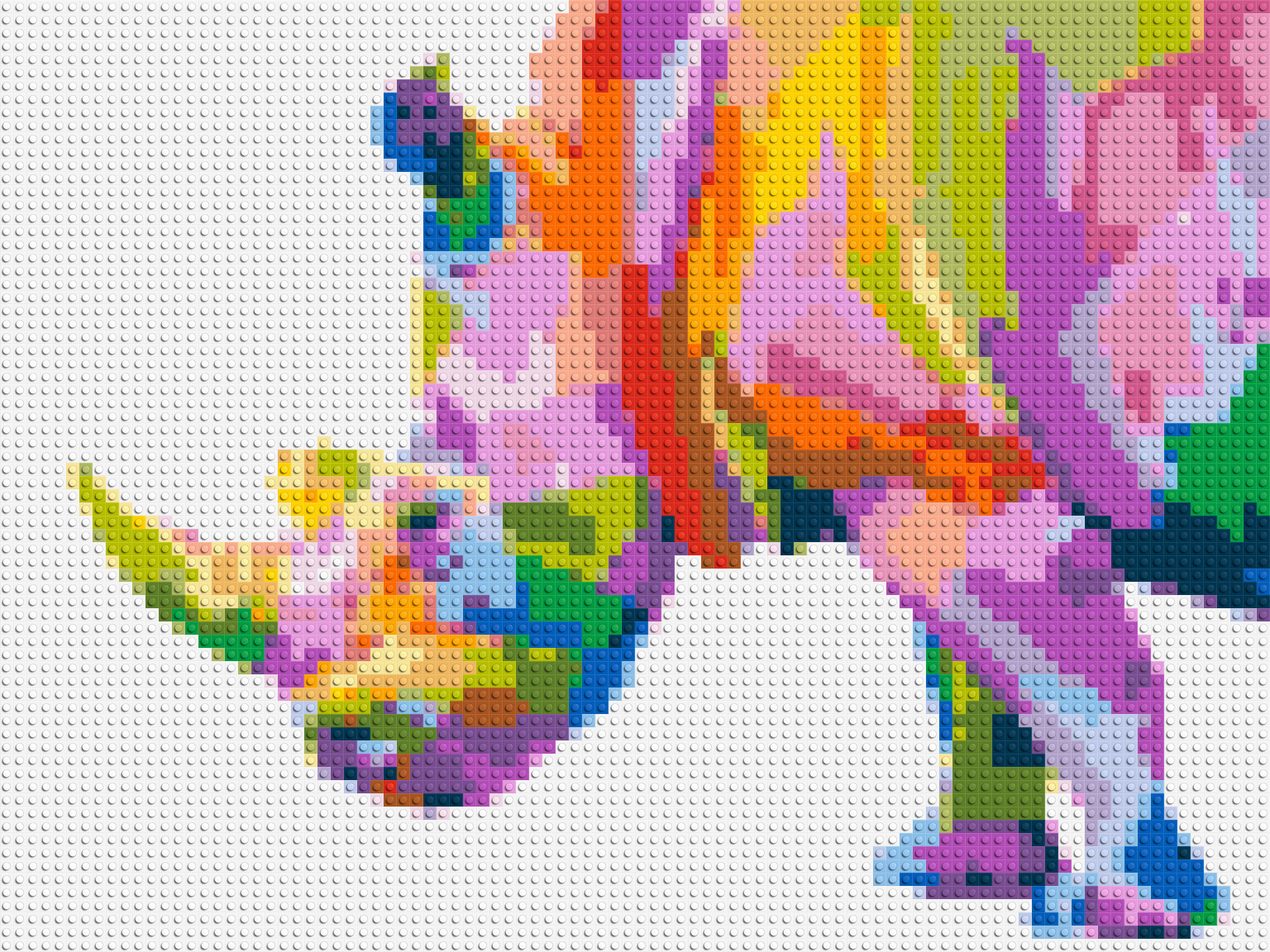 Rhinoceros Colorful Pop Art  - Brick Art Mosaic Kit