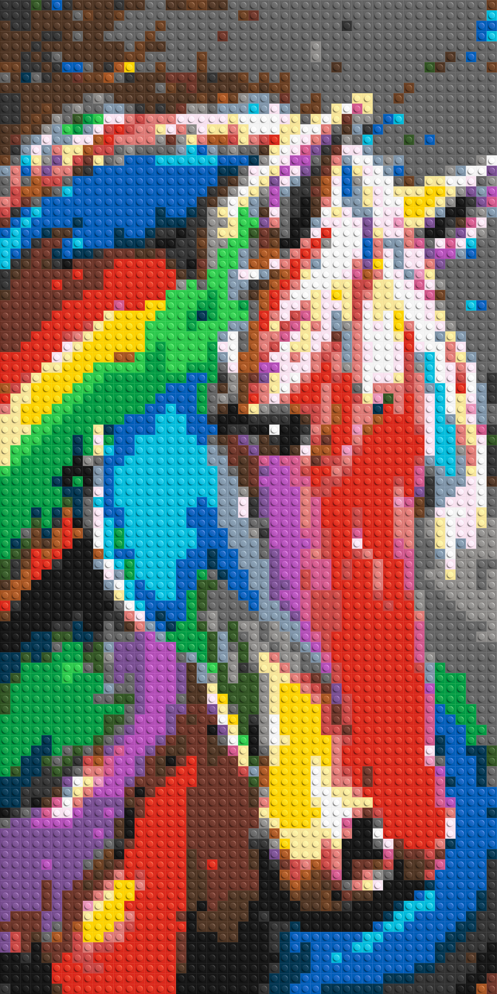Rainbow Horse Colorful Pop Art - Brick Art Mosaic Kit