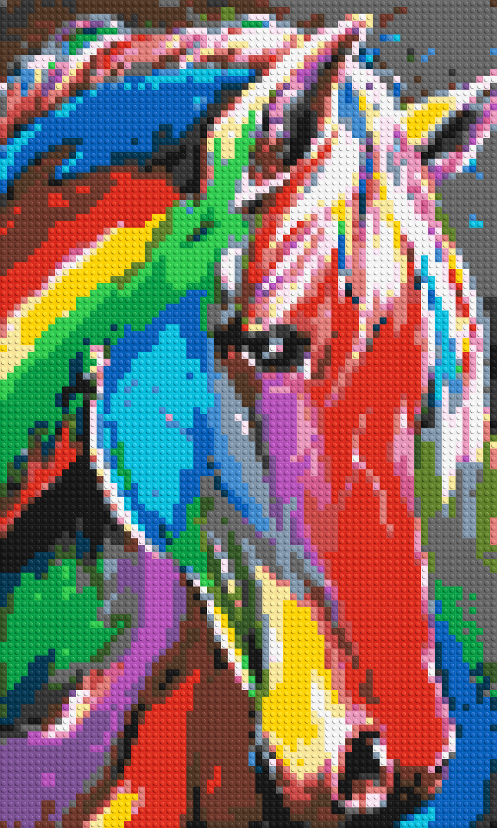 Rainbow Horse Colorful Pop Art - Brick Art Mosaic Kit