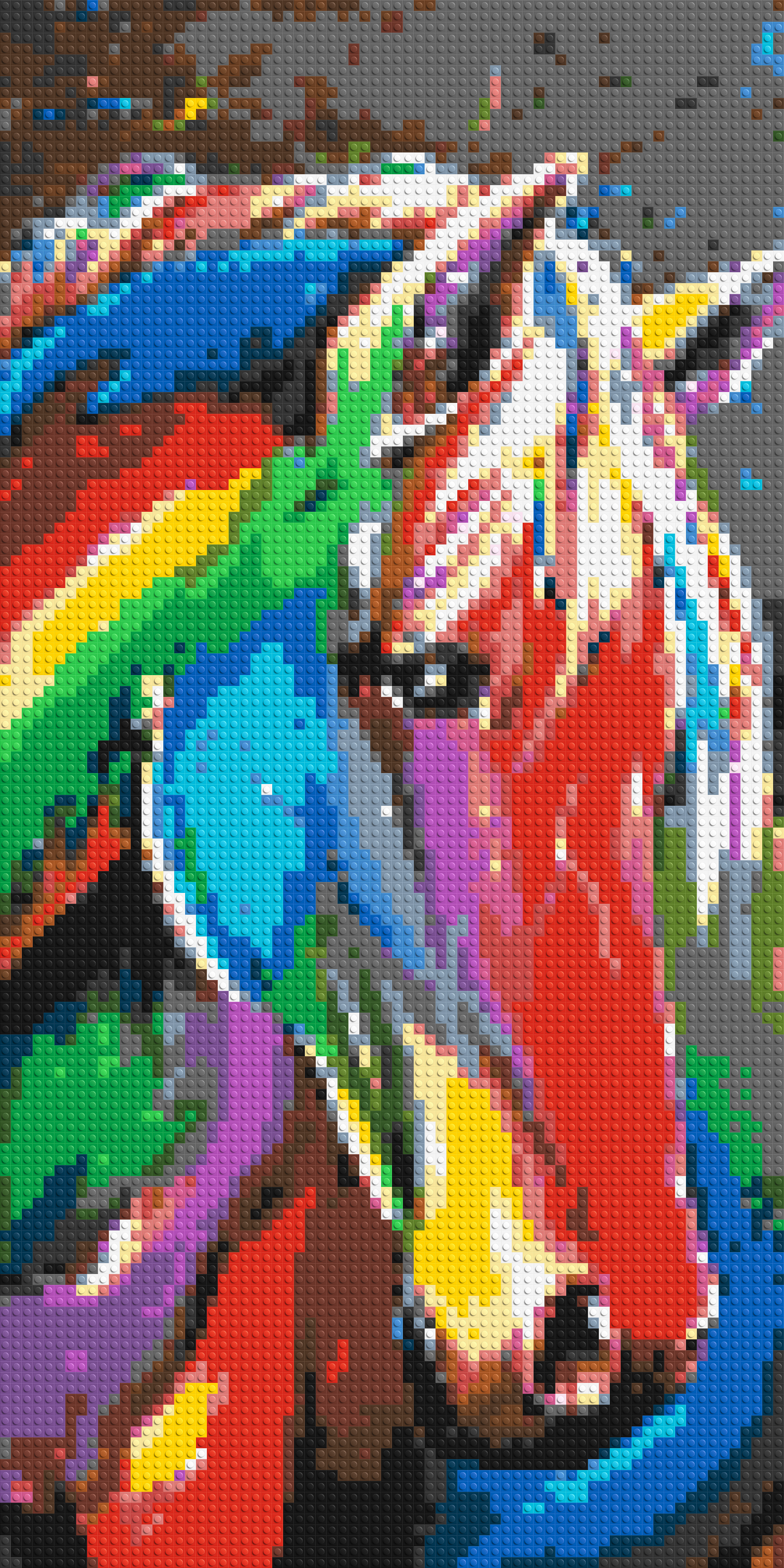 Rainbow Horse Colorful Pop Art - Brick Art Mosaic Kit