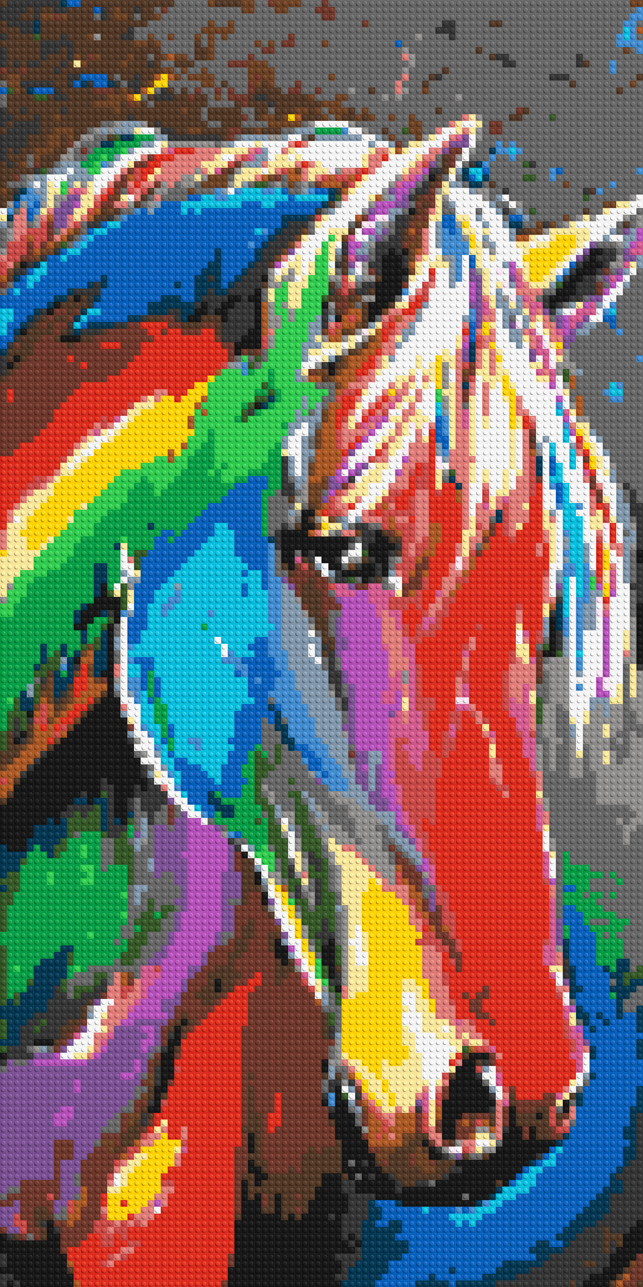 Rainbow Horse Colorful Pop Art - Brick Art Mosaic Kit