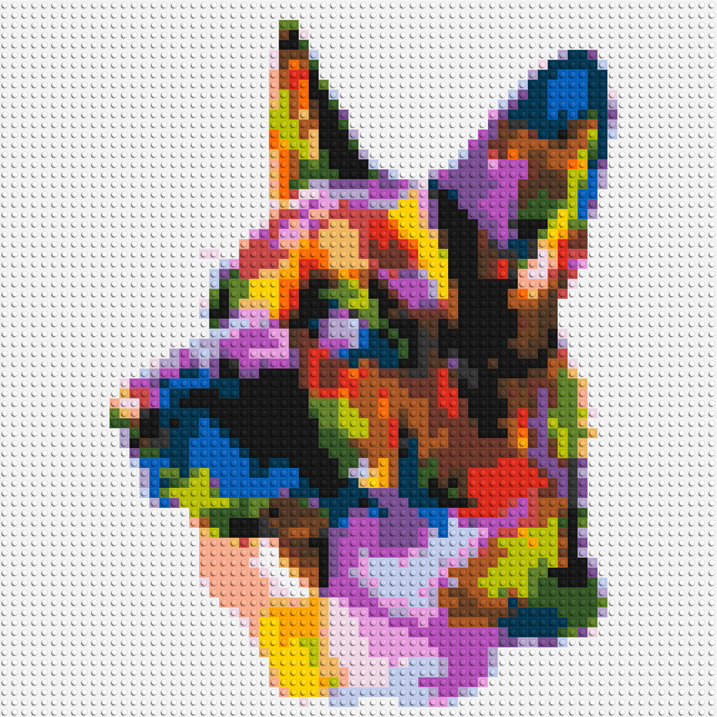 German Shepherd Colorful Pop Art - Brick Art Mosaic Kit