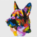 German Shepherd Colorful Pop Art - Brick Art Mosaic Kit