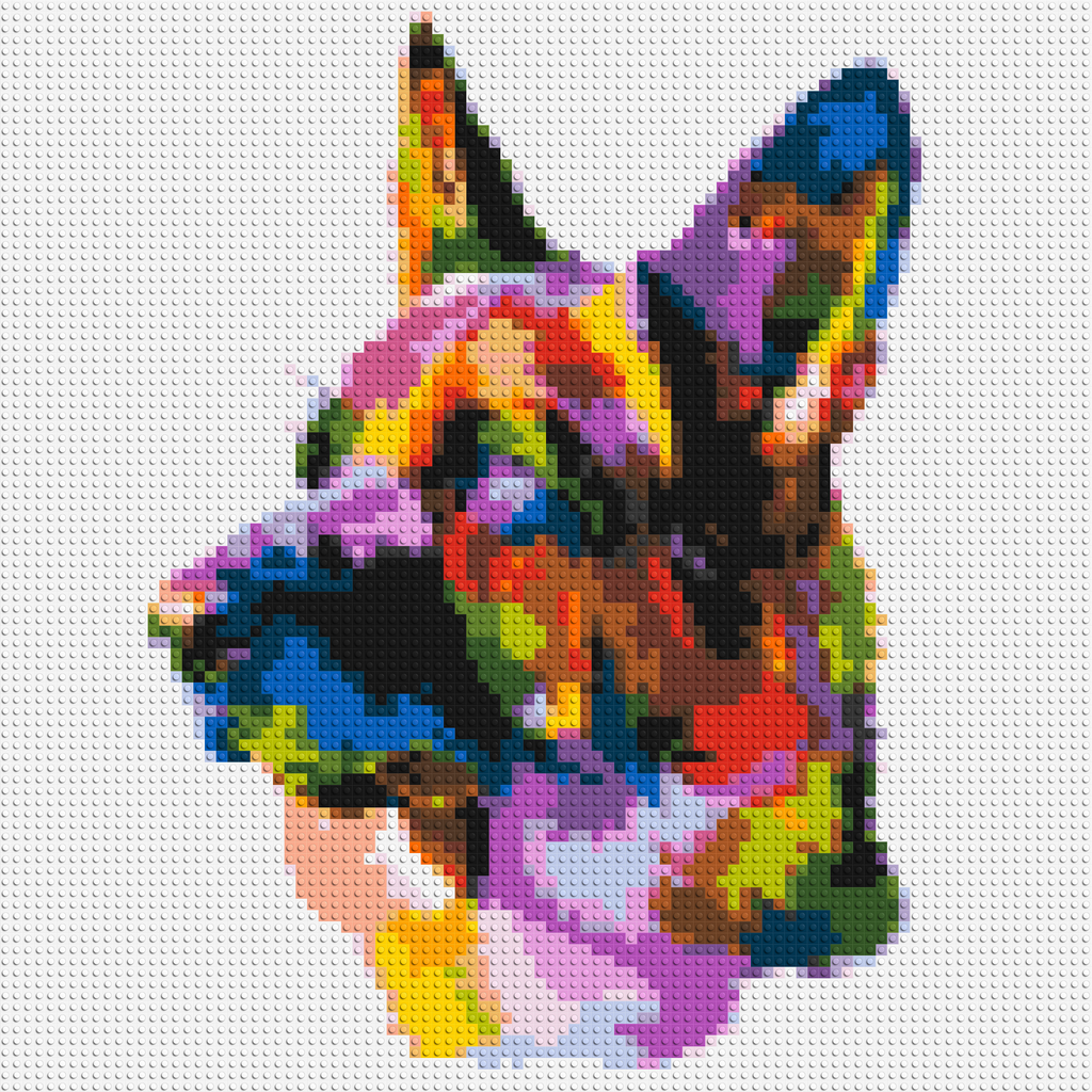 German Shepherd Colorful Pop Art - Brick Art Mosaic Kit