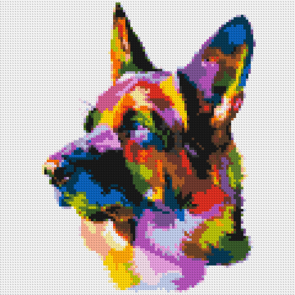 German Shepherd Colorful Pop Art - Brick Art Mosaic Kit