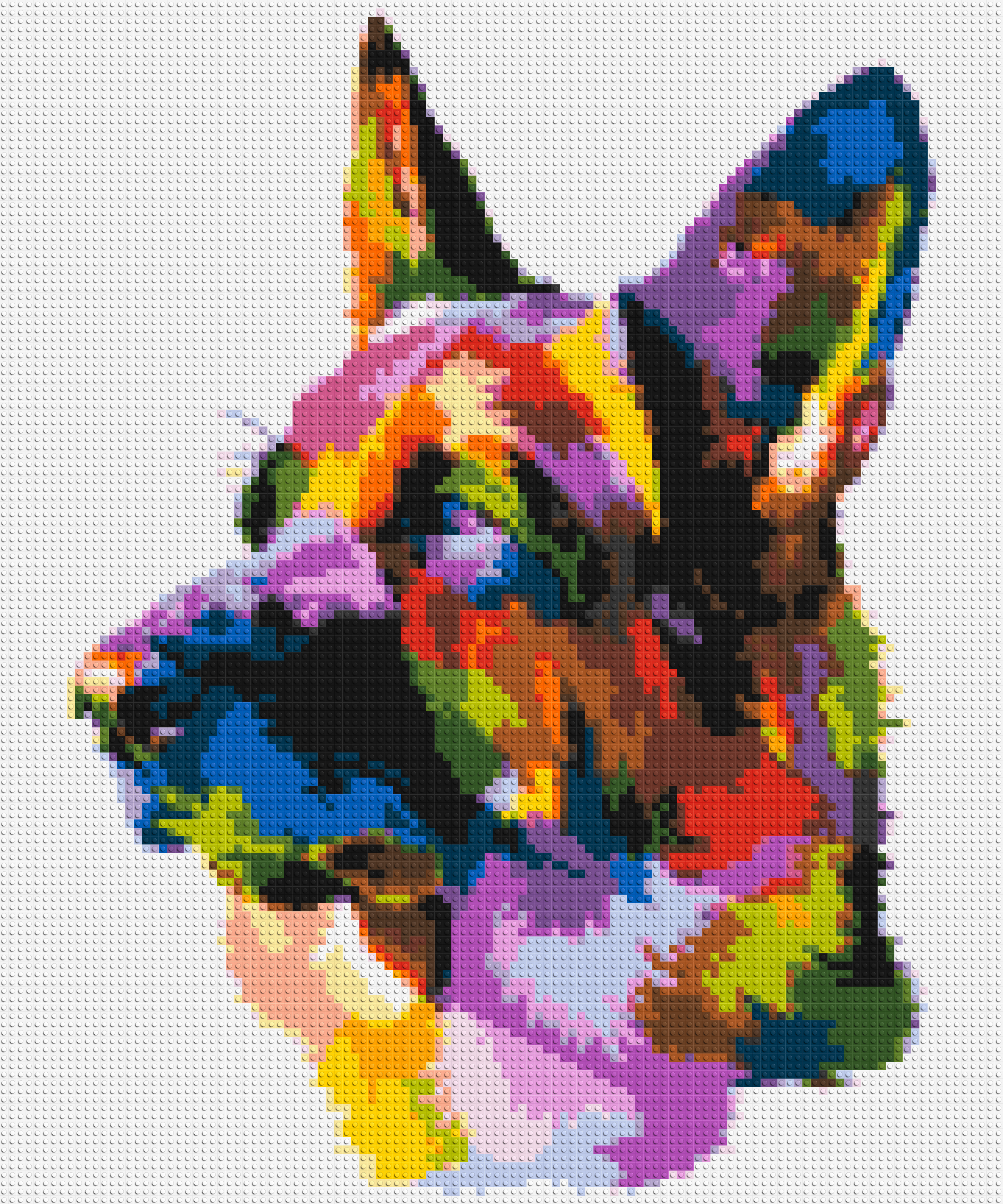German Shepherd Colorful Pop Art - Brick Art Mosaic Kit