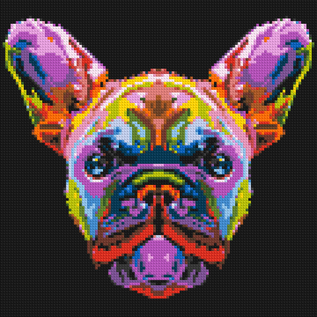 French Bulldog Colorful Pop Art - Brick Art Mosaic Kit