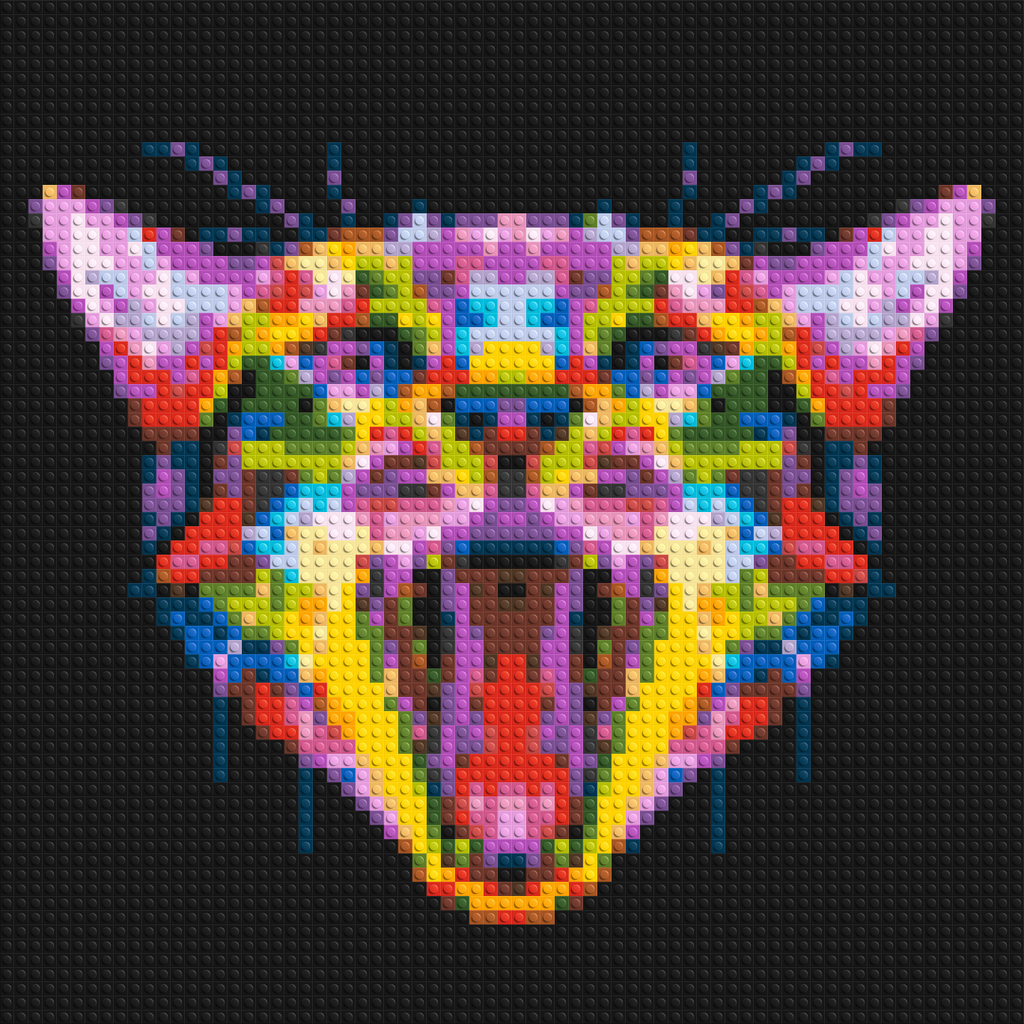 Meowing Cat Colorful Pop Art - Brick Art Mosaic Kit