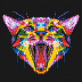 Meowing Cat Colorful Pop Art - Brick Art Mosaic Kit