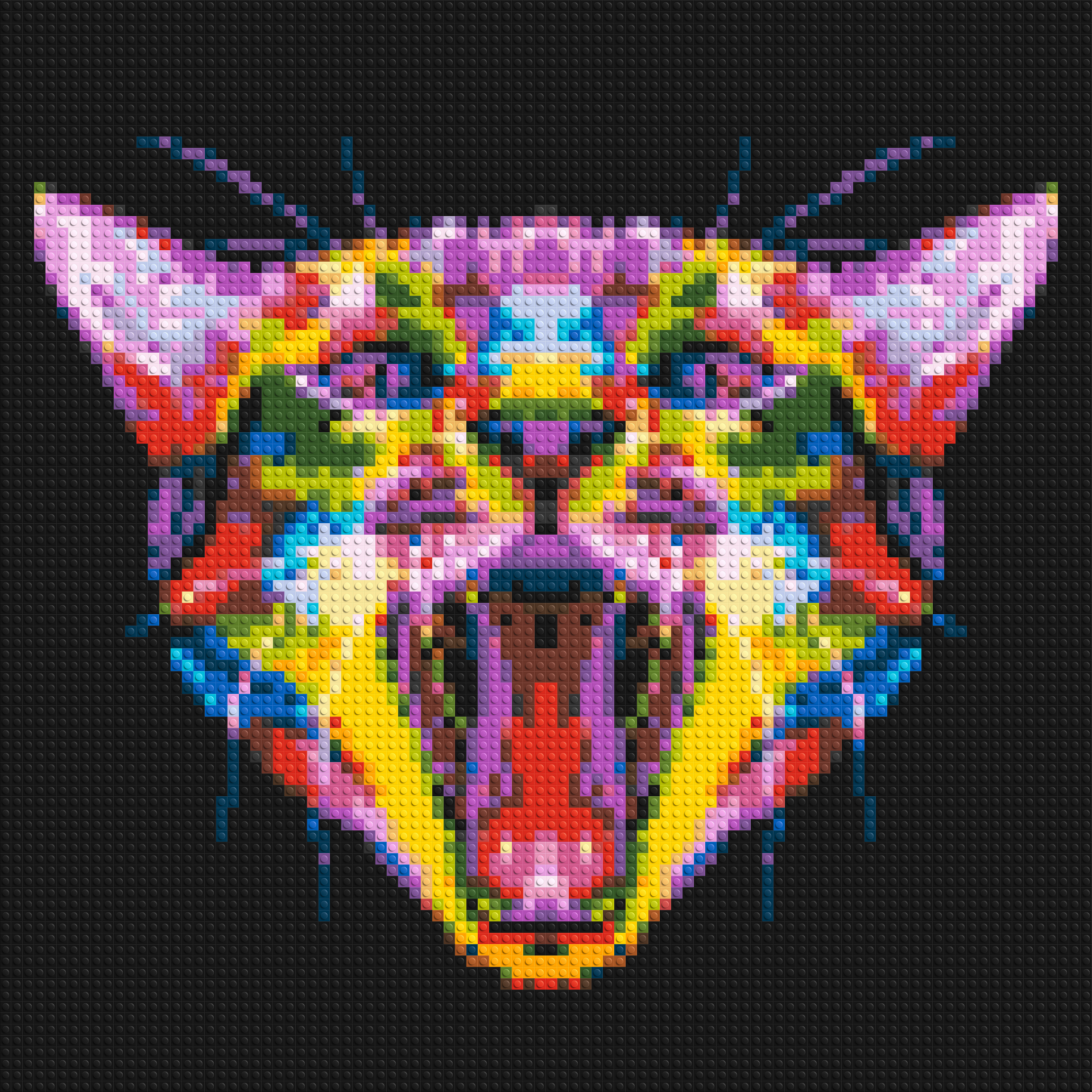 Meowing Cat Colorful Pop Art - Brick Art Mosaic Kit