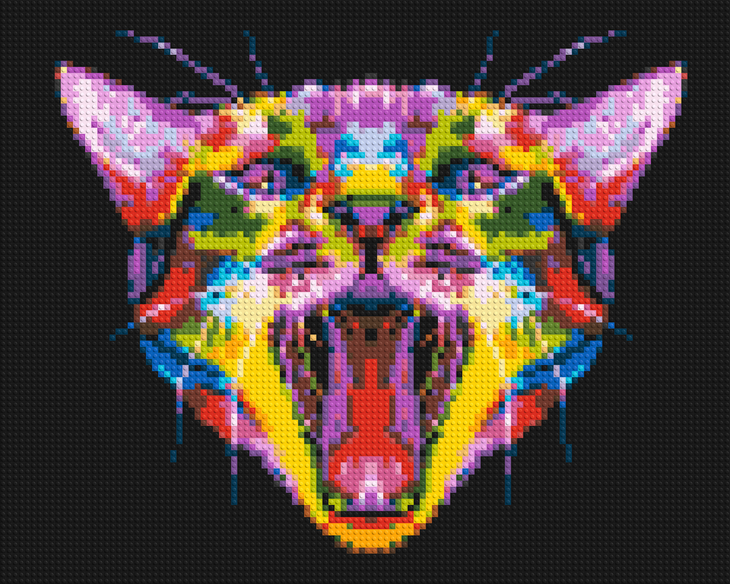 Meowing Cat Colorful Pop Art - Brick Art Mosaic Kit