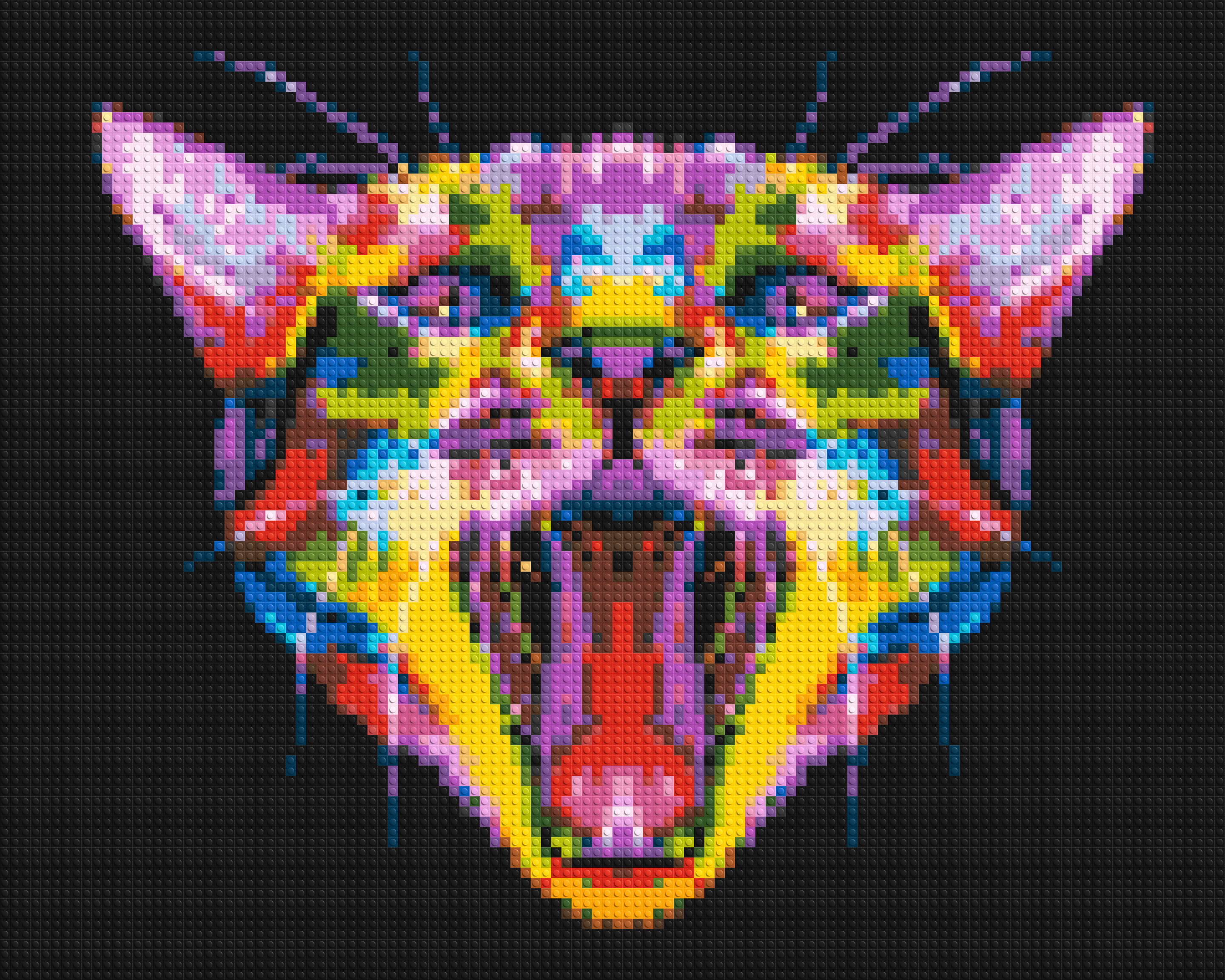 Meowing Cat Colorful Pop Art - Brick Art Mosaic Kit