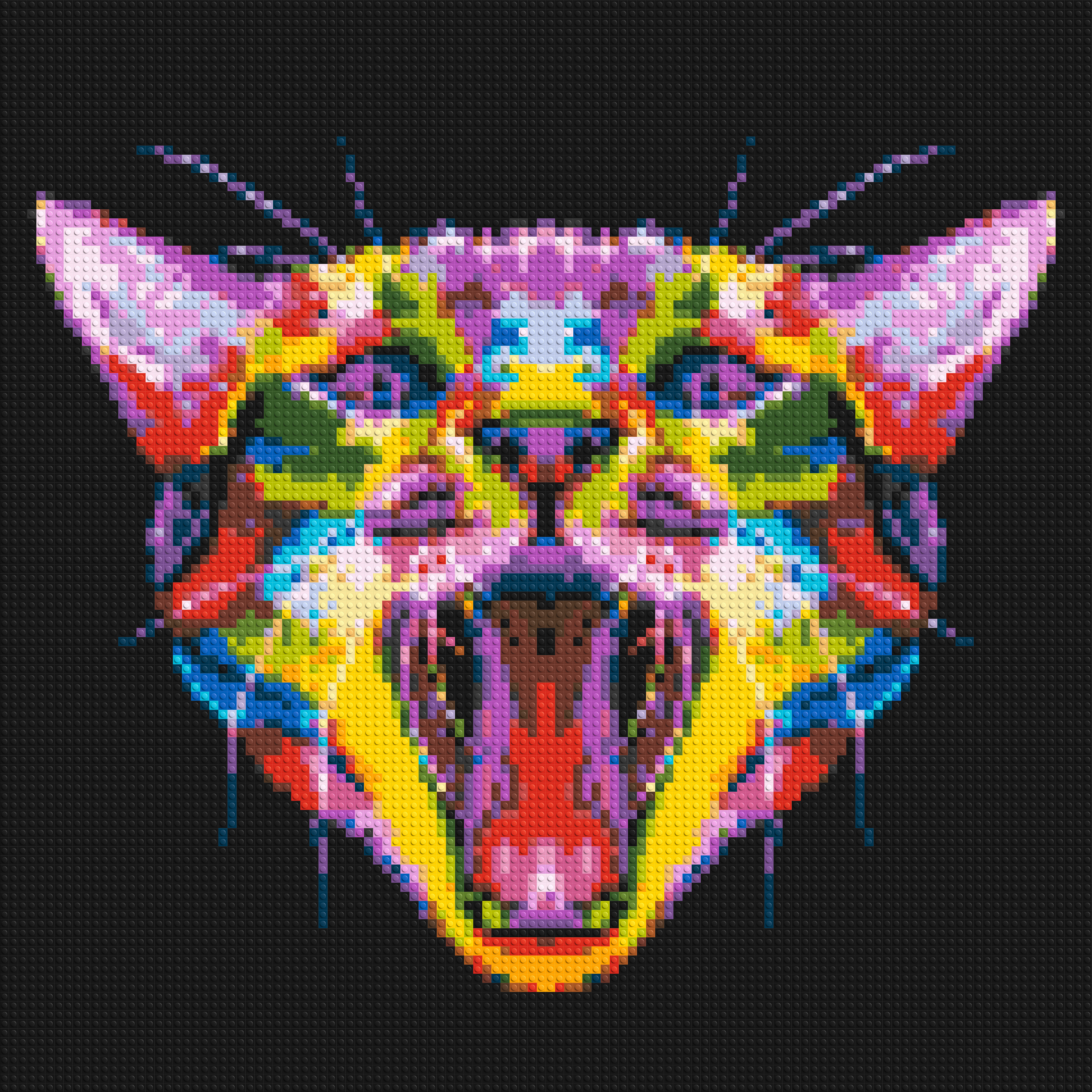 Meowing Cat Colorful Pop Art - Brick Art Mosaic Kit