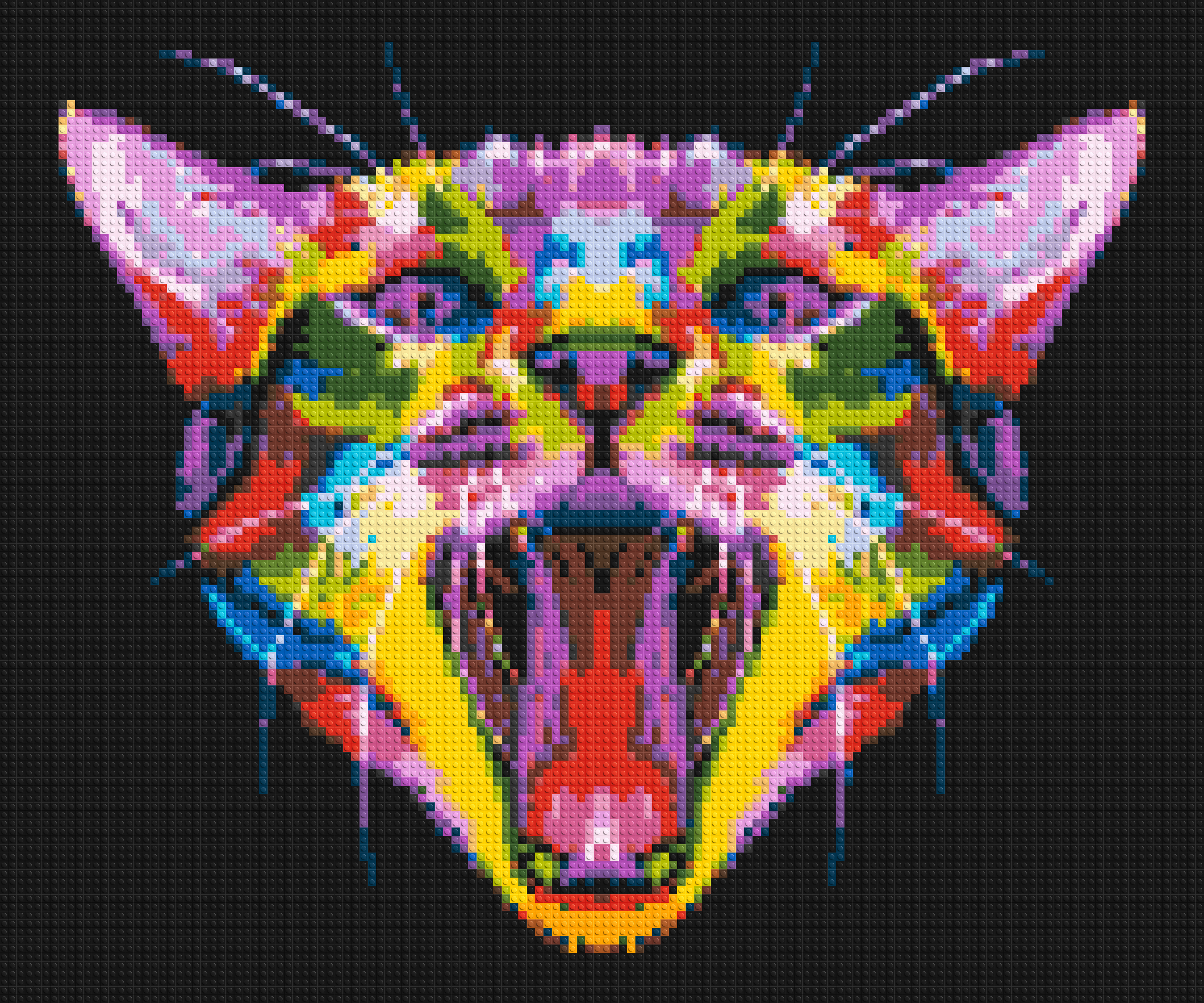 Meowing Cat Colorful Pop Art - Brick Art Mosaic Kit