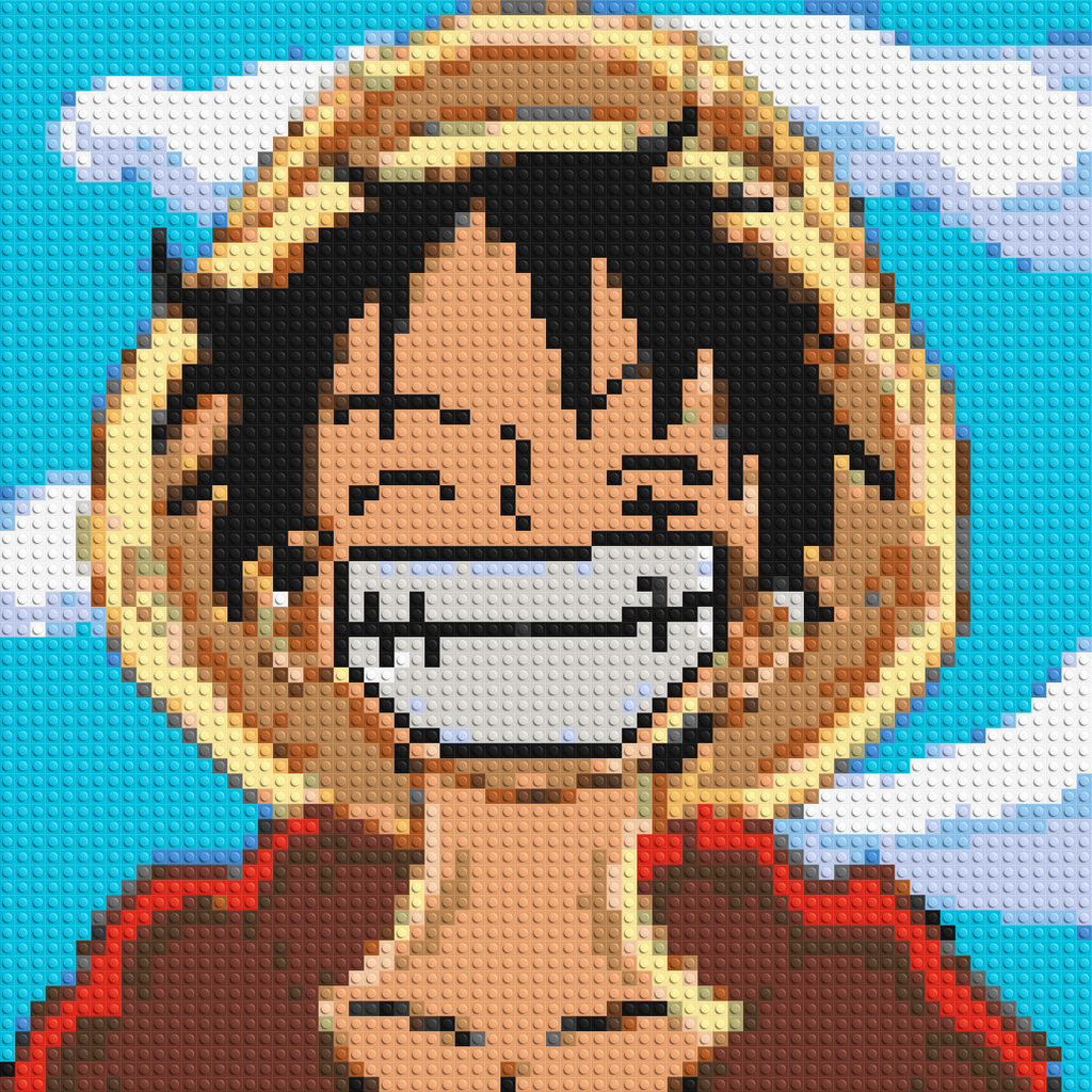 Monkey D. Luffy Pixel Art - Brick Art Mosaic Kit