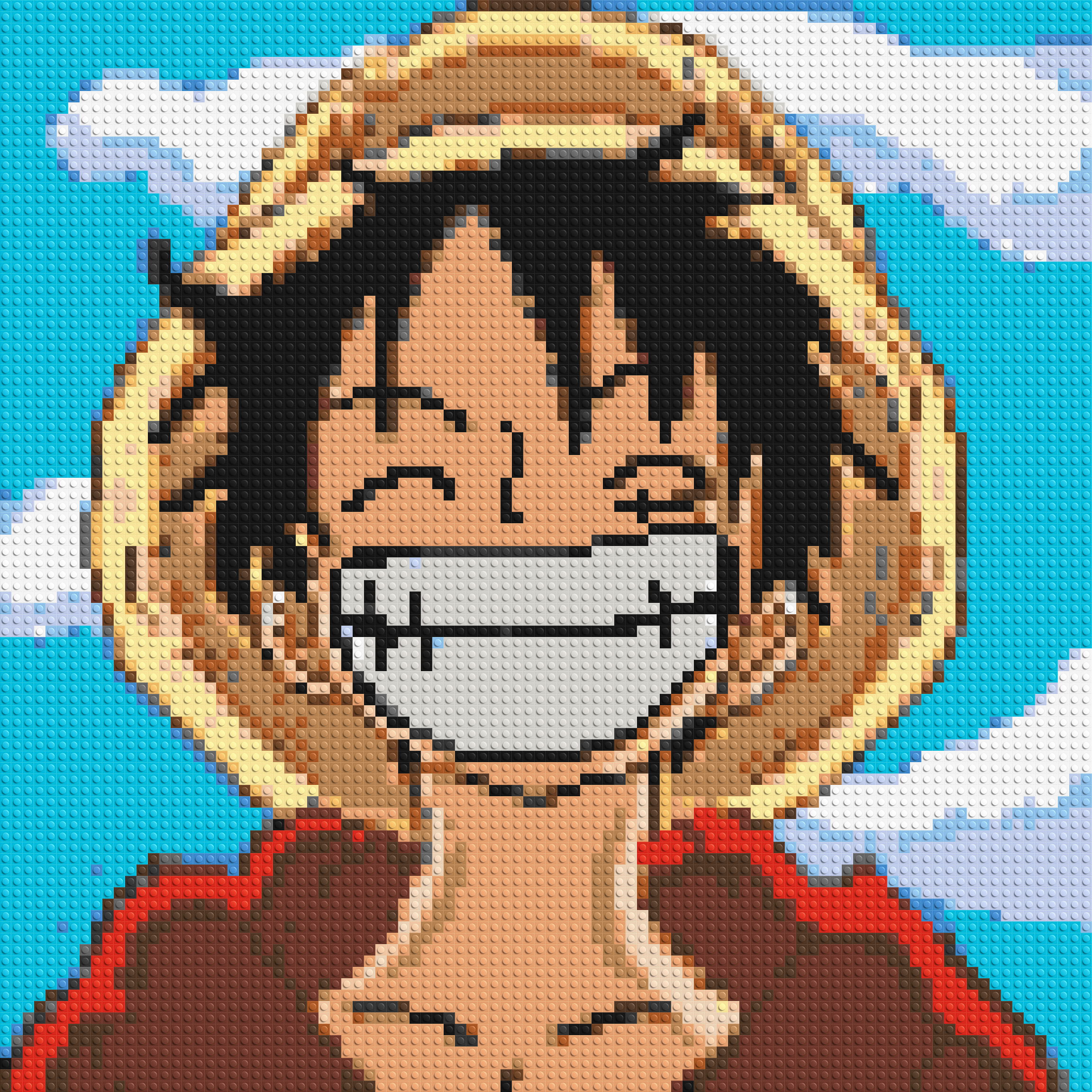 Monkey D. Luffy Pixel Art - Brick Art Mosaic Kit