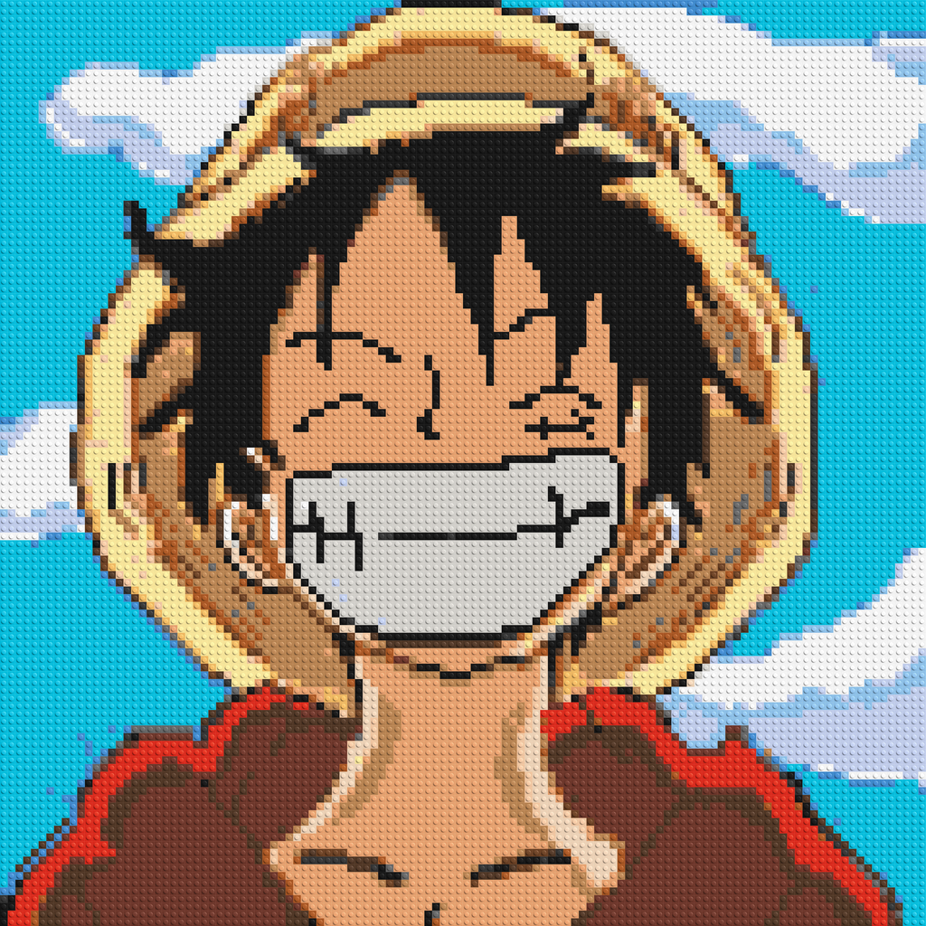 Monkey D. Luffy Pixel Art - Brick Art Mosaic Kit