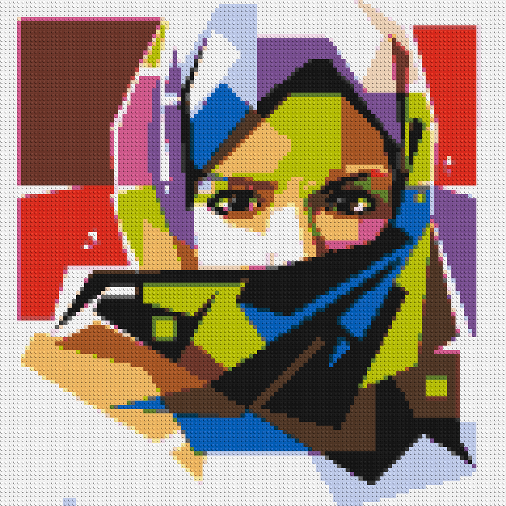 Colorful Woman with Hijab - Brick Art Mosaic Kit
