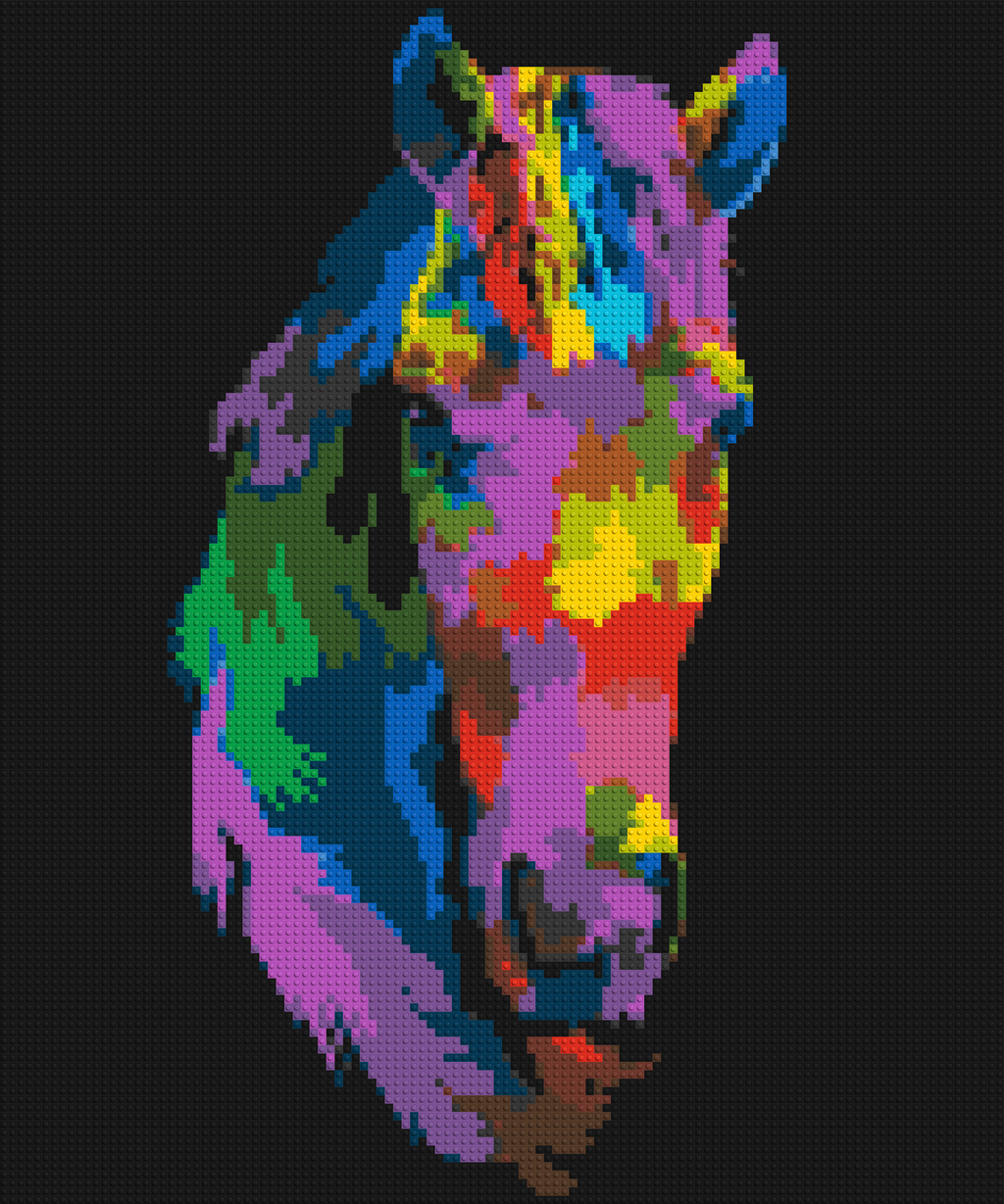 Horse Colorful Pop Art - Brick Art Mosaic Kit