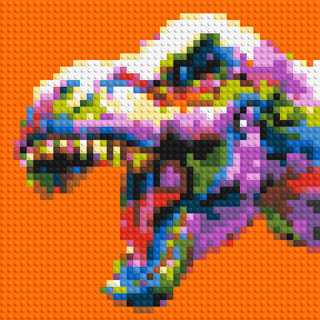 Dinosaur Colorful Pop Art  - Brick Art Mosaic Kit