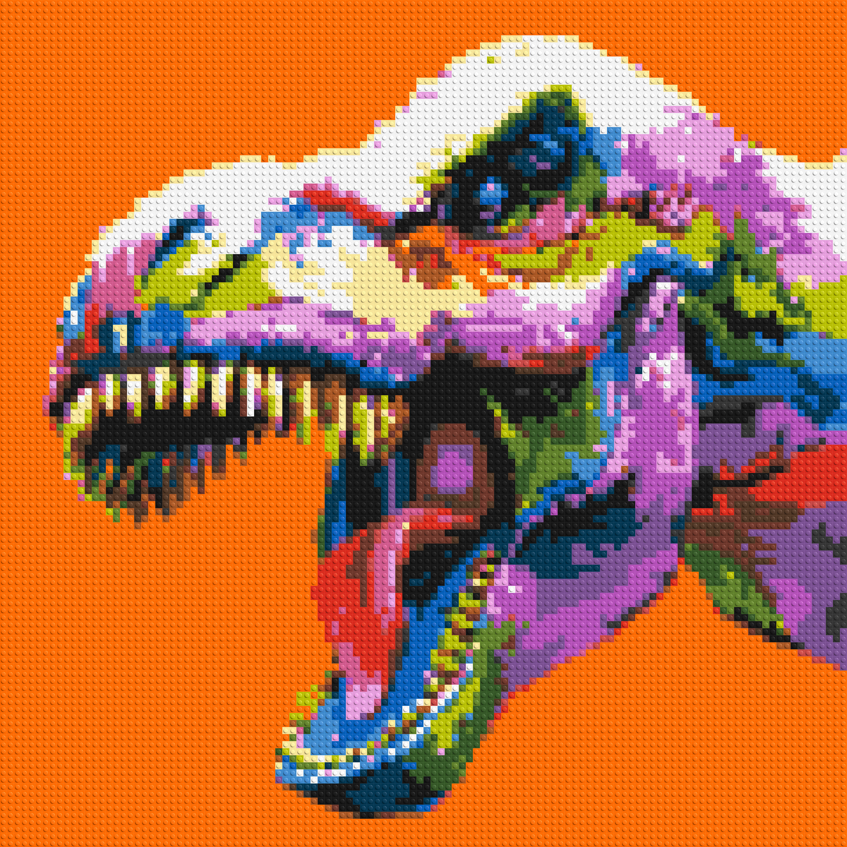 Dinosaur Colorful Pop Art  - Brick Art Mosaic Kit