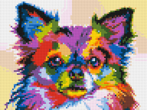 Chihuahua Colorful Pop Art - Brick Art Mosaic Kit