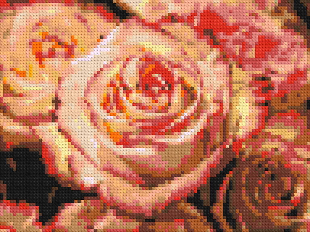 Pink Roses - Brick Art Mosaic Kit